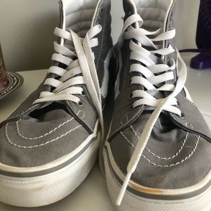 high top gray vans size 8